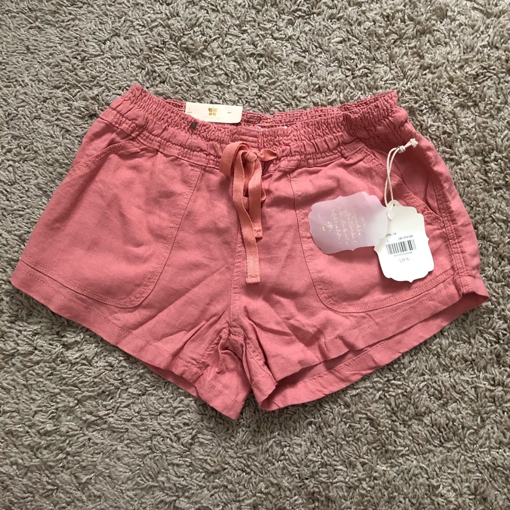 Altar’d State Linen Shorts Lobster Bisque Small